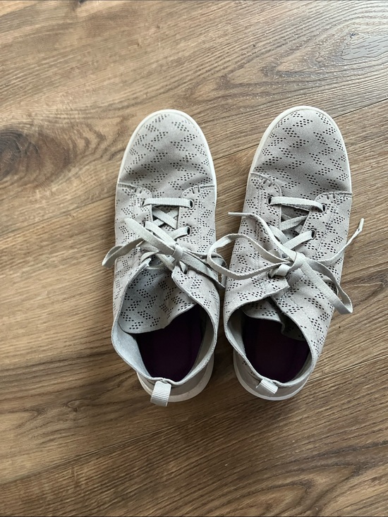 BearPaw Shoes - BearPaw Light Gray Perforated Lace-Up Sneakers
